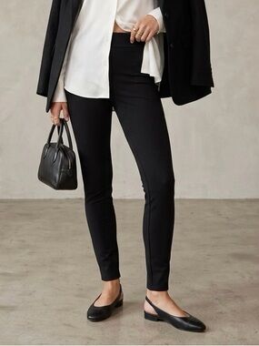 J.Crew Petite "Any Day" Skinny Pixie Pant in Black Stretch Ponte